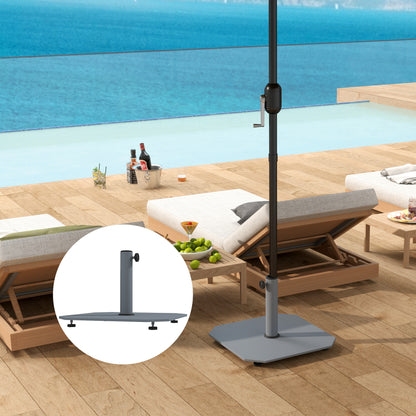 Metal Umbrella Stand 18.5 kg Umbrella Base, Square Umbrella Holder, Umbrella Weight, Stand for Umbrella 32/38/48mm Pole Diameter, for Balcony, Terrace, Gray