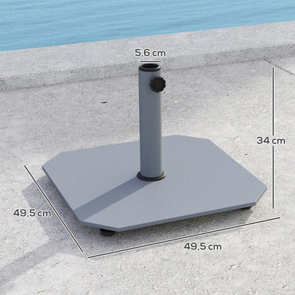 Metal Umbrella Stand 18.5 kg Umbrella Base, Square Umbrella Holder, Umbrella Weight, Stand for Umbrella 32/38/48mm Pole Diameter, for Balcony, Terrace, Gray