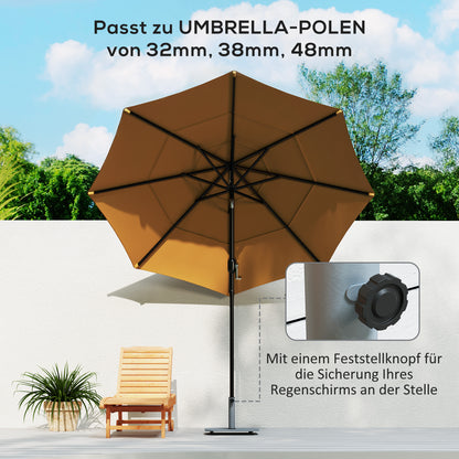 Metal Umbrella Stand 18.5 kg Umbrella Base, Square Umbrella Holder, Umbrella Weight, Stand for Umbrella 32/38/48mm Pole Diameter, for Balcony, Terrace, Gray