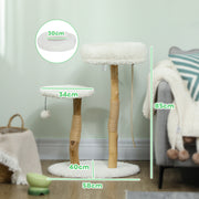 Cat Tree, 85 cm, Climbing Tree with Bed, Scratching Posts, Jump Platform, Ball and Play Rope, for Indoor, White