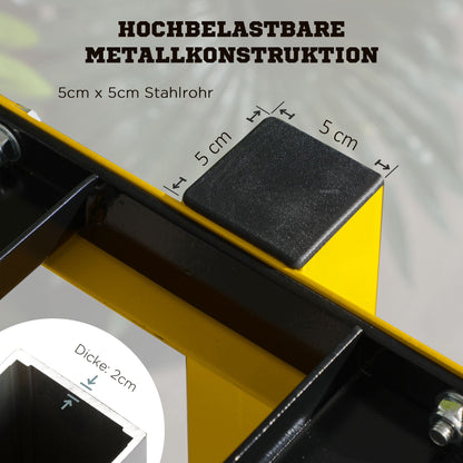 SPORTNOW Dumbbell Rack, 2-Tier Dumbbell Storage, Supports up to 270 kg, Weight Holder for Weightlifting, Strength Training, Steel, Yellow, Black, 92.5 x 50.5 x 80.5 cm