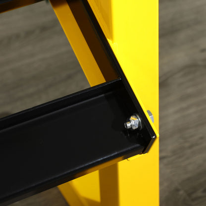 SPORTNOW Dumbbell Rack, 2-Tier Dumbbell Storage, Supports up to 270 kg, Weight Holder for Weightlifting, Strength Training, Steel, Yellow, Black, 92.5 x 50.5 x 80.5 cm