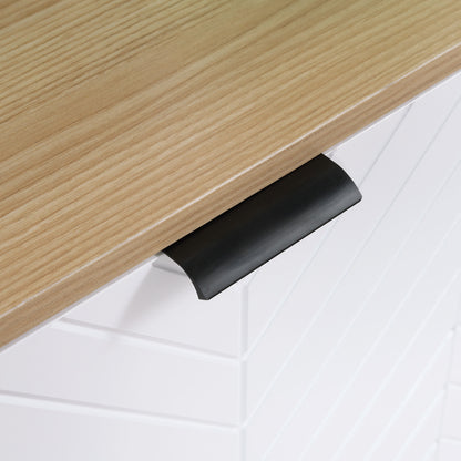 Kitchen Sideboard Kitchen Furniture with 4 Herringbone Pattern Doors Wood Legs and Adjustable Shelves Buffet Cabinet for Dining Room Living Room 120x35x77.4 cm White and Natural