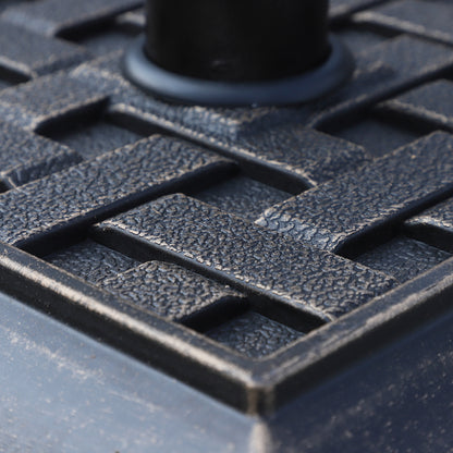 Umbrella Stand Polyester Resin 9kg Umbrella Base for Umbrella Pole of 38mm/48mm Diameter Stand for Garden, Balcony, Bronze