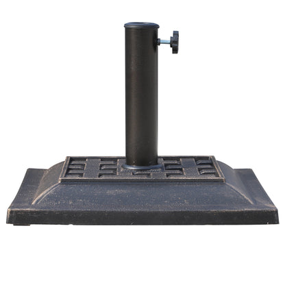 Umbrella Stand Polyester Resin 9kg Umbrella Base for Umbrella Pole of 38mm/48mm Diameter Stand for Garden, Balcony, Bronze