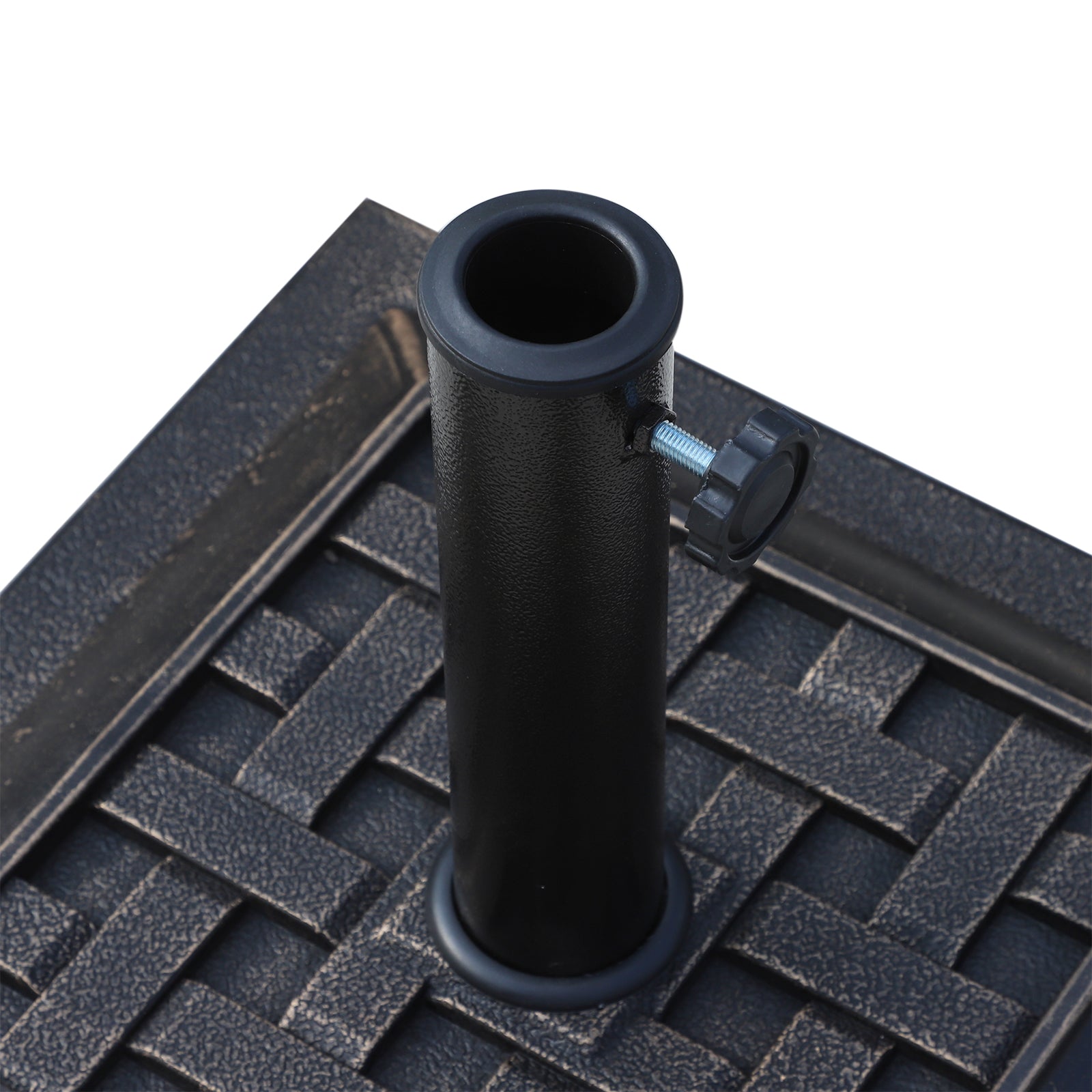 Umbrella Stand Polyester Resin 9kg Umbrella Base for Umbrella Pole of 38mm/48mm Diameter Stand for Garden, Balcony, Bronze