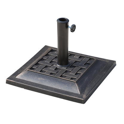 Umbrella Stand Polyester Resin 9kg Umbrella Base for Umbrella Pole of 38mm/48mm Diameter Stand for Garden, Balcony, Bronze