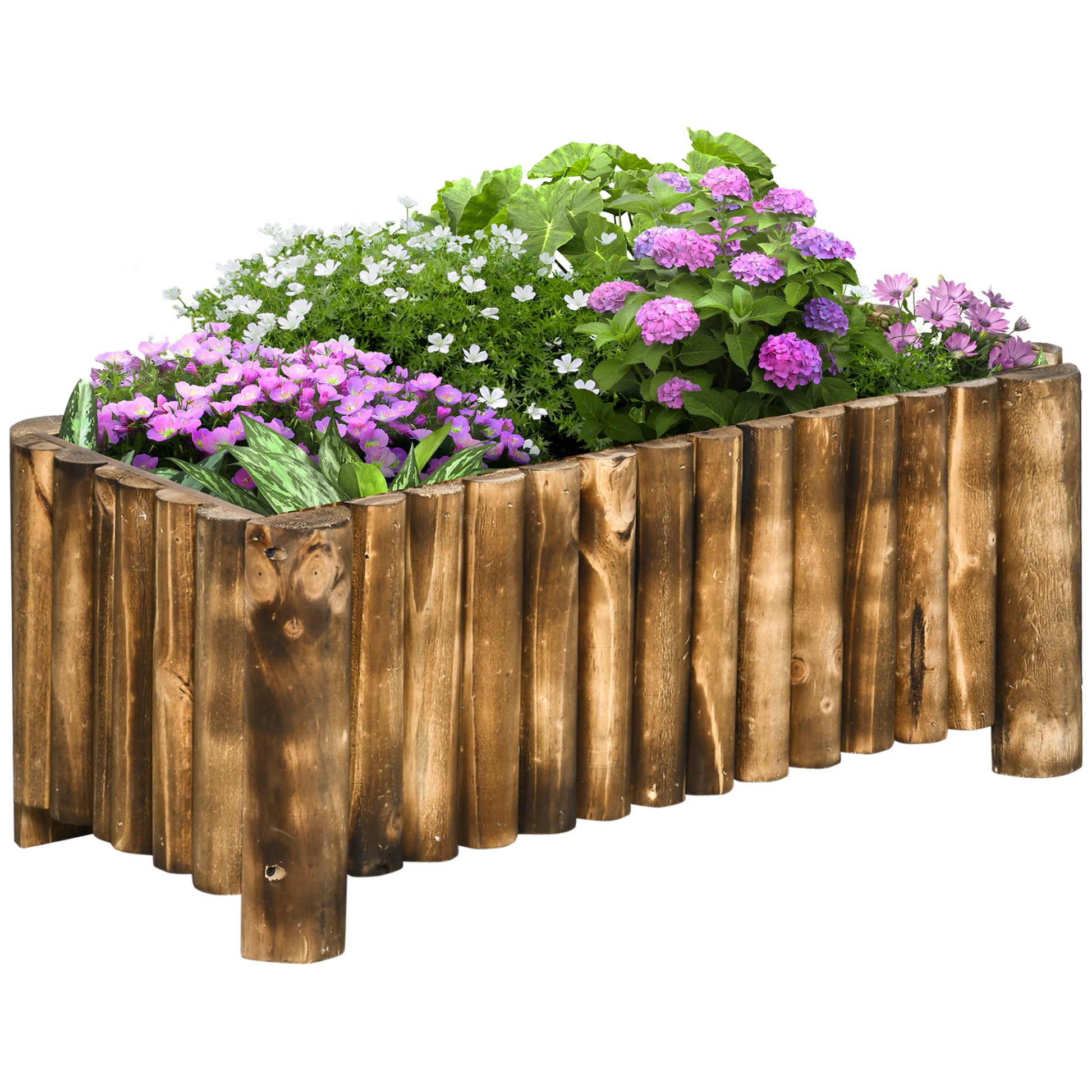 Raised Bed Planting Box Herb Bed Plant Bed Vegetable Flower Bed Flower Box, Pine Wood 78x35x30 cm