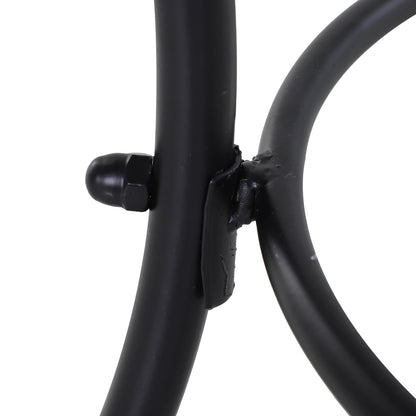 Side Table Garden Table 45 x 45 x 50 cm Rectangular Weatherproof Mesh-Style Balcony Table Metal Camping Table Coffee Table for Living Room Office Outdoor Indoor Black