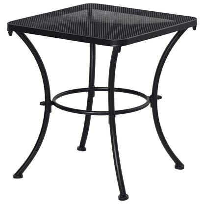Side Table Garden Table 45 x 45 x 50 cm Rectangular Weatherproof Mesh-Style Balcony Table Metal Camping Table Coffee Table for Living Room Office Outdoor Indoor Black
