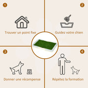 Dog Toilet Litter Box with Artificial Grass Mat, Grid Panel, and Tray, Training Pad for Pets, 46.5 x 34 cm