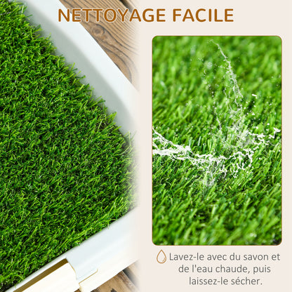 Dog Toilet Litter Box with Artificial Grass Mat, Grid Panel, and Tray, Training Pad for Pets, 46.5 x 34 cm