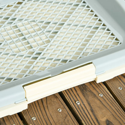 Dog Toilet Litter Box with Artificial Grass Mat, Grid Panel, and Tray, Training Pad for Pets, 46.5 x 34 cm