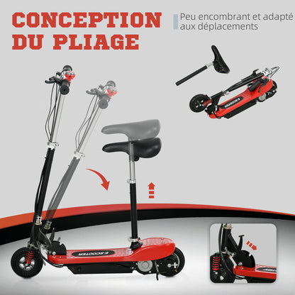 120 W Foldable Electric Scooter for Kids 7-14 Years Old, Max 15 Km/h, 2 Wheels Red