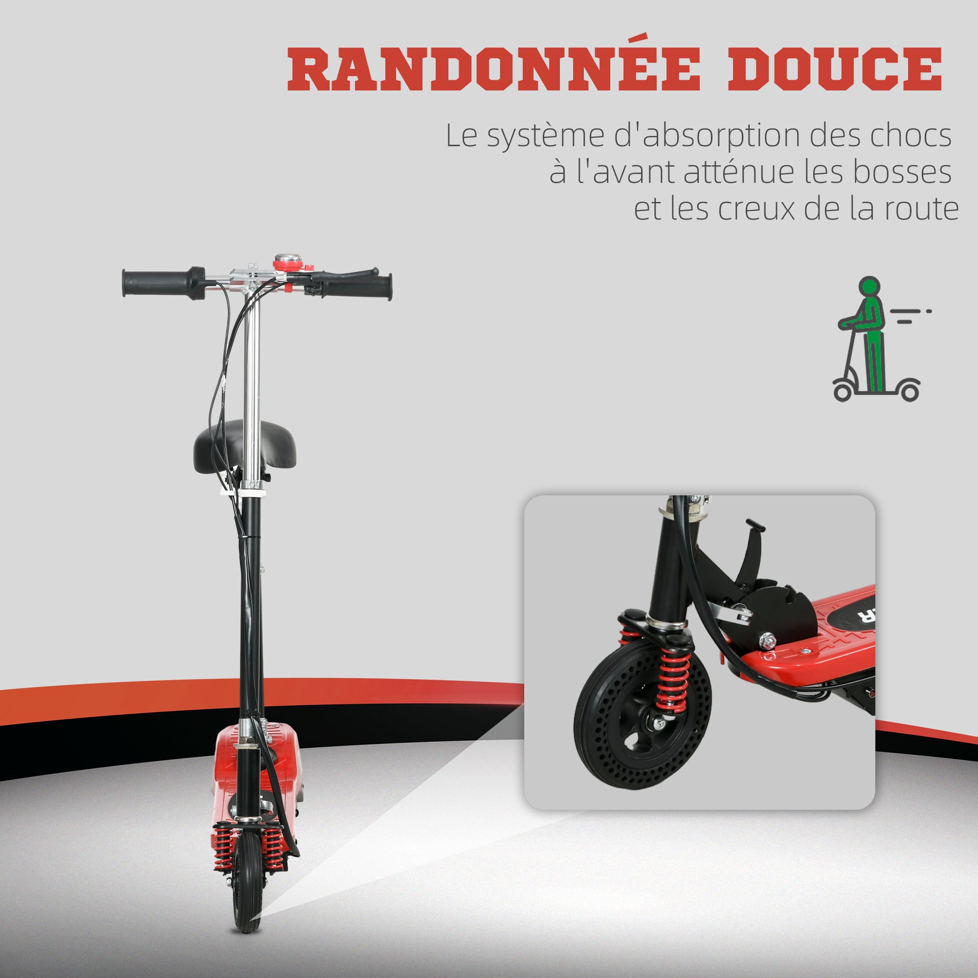120 W Foldable Electric Scooter for Kids 7-14 Years Old, Max 15 Km/h, 2 Wheels Red