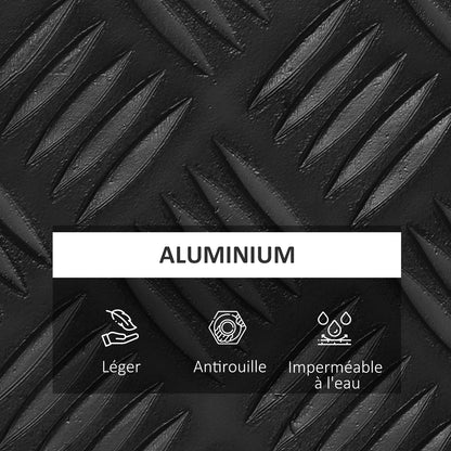 Storage Box - Aluminum Toolbox - Aluminum Tool Case with Key Lock 50L x 15.5W x 20.5H cm - Black