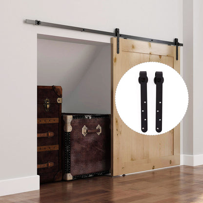 Sliding Pocket Door Kit Galvanized System with 20-25 mm Thick Door Max Width 0.9 m Max Load 20 Kg Black Steel