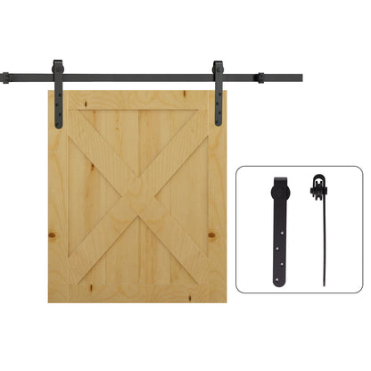 Sliding Pocket Door Kit Galvanized System with 20-25 mm Thick Door Max Width 0.9 m Max Load 20 Kg Black Steel