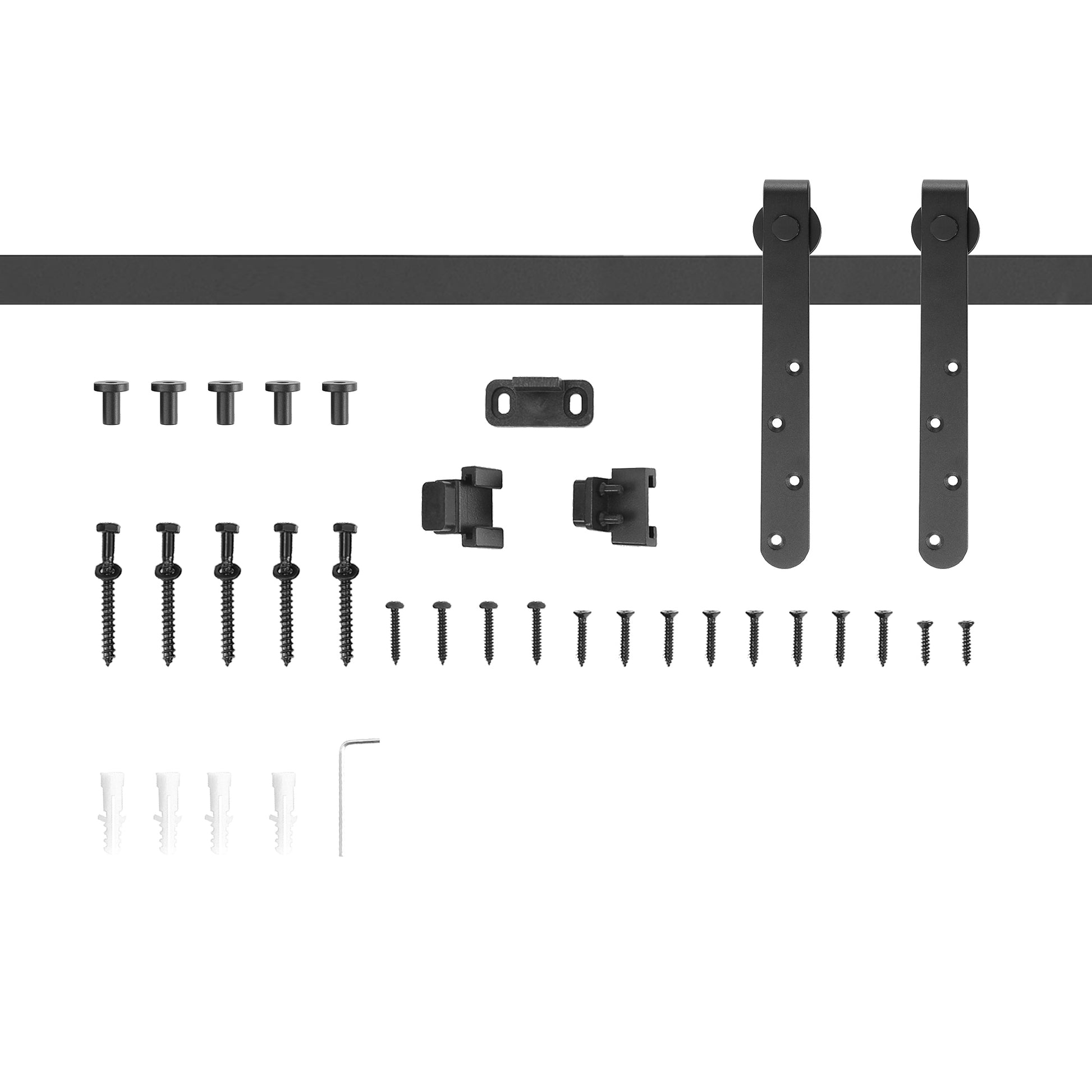 Sliding Pocket Door Kit Galvanized System with 20-25 mm Thick Door Max Width 0.9 m Max Load 20 Kg Black Steel
