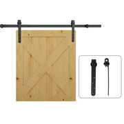 Sliding Pocket Door Kit Galvanized System with 20-25 mm Thick Door Max Width 0.9 m Max Load 20 Kg Black Steel