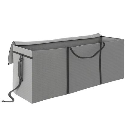 Garden Cushion Storage Bag, Protective Cover, Cushion Bag with Zipper Handle, UV Resistant Waterproof 600D Oxford, for Christmas Tree Cushion Covers Light Gray 200x60x75 cm