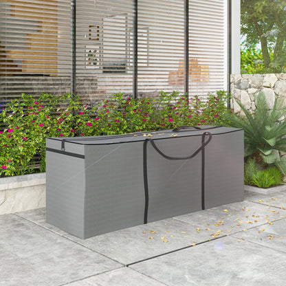 Garden Cushion Storage Bag, Protective Cover, Cushion Bag with Zipper Handle, UV Resistant Waterproof 600D Oxford, for Christmas Tree Cushion Covers Light Gray 200x60x75 cm