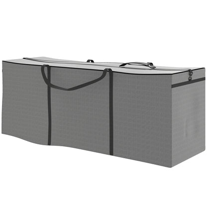Garden Cushion Storage Bag, Protective Cover, Cushion Bag with Zipper Handle, UV Resistant Waterproof 600D Oxford, for Christmas Tree Cushion Covers Light Gray 200x60x75 cm