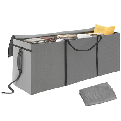 Garden Cushion Storage Bag, Protective Cover, Cushion Bag with Zipper Handle, UV Resistant Waterproof 600D Oxford, for Christmas Tree Cushion Covers Light Gray 200x60x75 cm