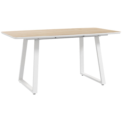 Extendable Rectangular Dining Table for 4-6 Persons Made of Steel Dining Table 120/160 x 80 x 76 cm Oak