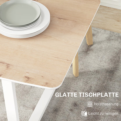 Extendable Rectangular Dining Table for 4-6 Persons Made of Steel Dining Table 120/160 x 80 x 76 cm Oak