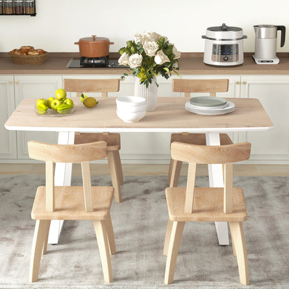 Extendable Rectangular Dining Table for 4-6 Persons Made of Steel Dining Table 120/160 x 80 x 76 cm Oak