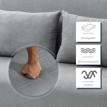 Sleeper Sofa Bed with Adjustable Backrest, Throw Pillows, Sofa Bed with Sleeping Function, Velvet Look, Armrest, Guest Bed, Folding Chair for Living Room, Bedroom, Light Grey