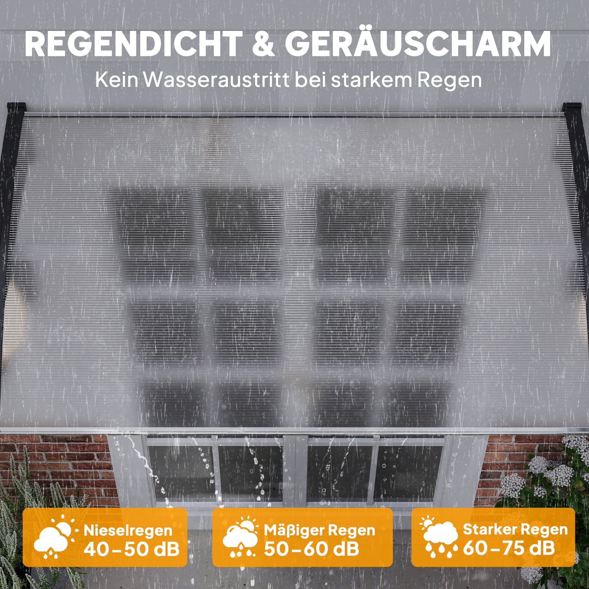 Front Door Canopy 90 x 150 cm Polycarbonate Door Canopy, Sloping Arch Canopy with UV Protection, Sunshade Rain Protection for Outdoor, White