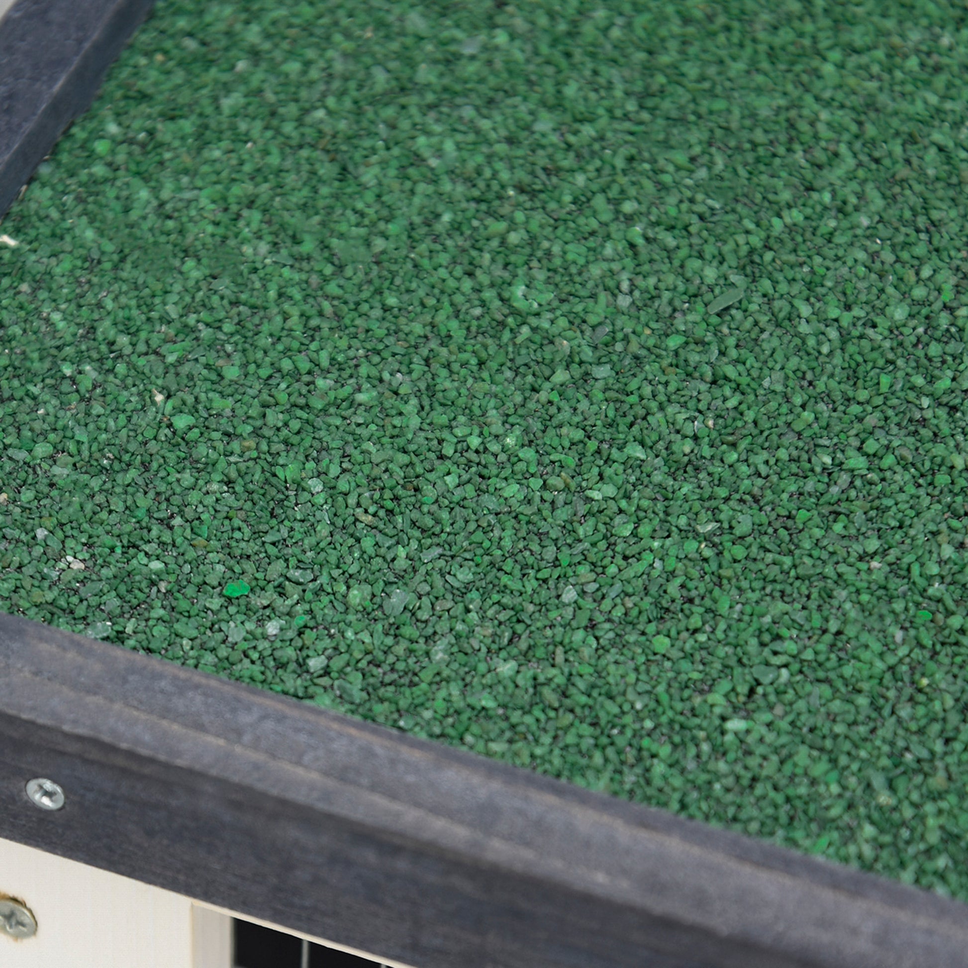Small Animal Hutch with Solid Wood Roof Tar Paper Dark Gray+White+Green 90 x 45 x 65 cm