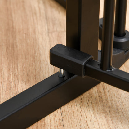 2 in 1 Puppy Pen 5-Piece Foldable Barrier Gate for Dogs with Door, DIY Puppy Playpen Fireplace Guard Oven Guard for Small and Medium Dogs, 300 x 74.5 cm, Metal, Black