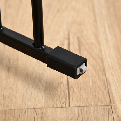 2 in 1 Puppy Pen 5-Piece Foldable Barrier Gate for Dogs with Door, DIY Puppy Playpen Fireplace Guard Oven Guard for Small and Medium Dogs, 300 x 74.5 cm, Metal, Black