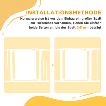 Dog Door Guard, Stair Gate, Dog Guard without Drilling, 75-103 cm Width Barrier, Auto-Close, for Children, Cats, Steel, Black