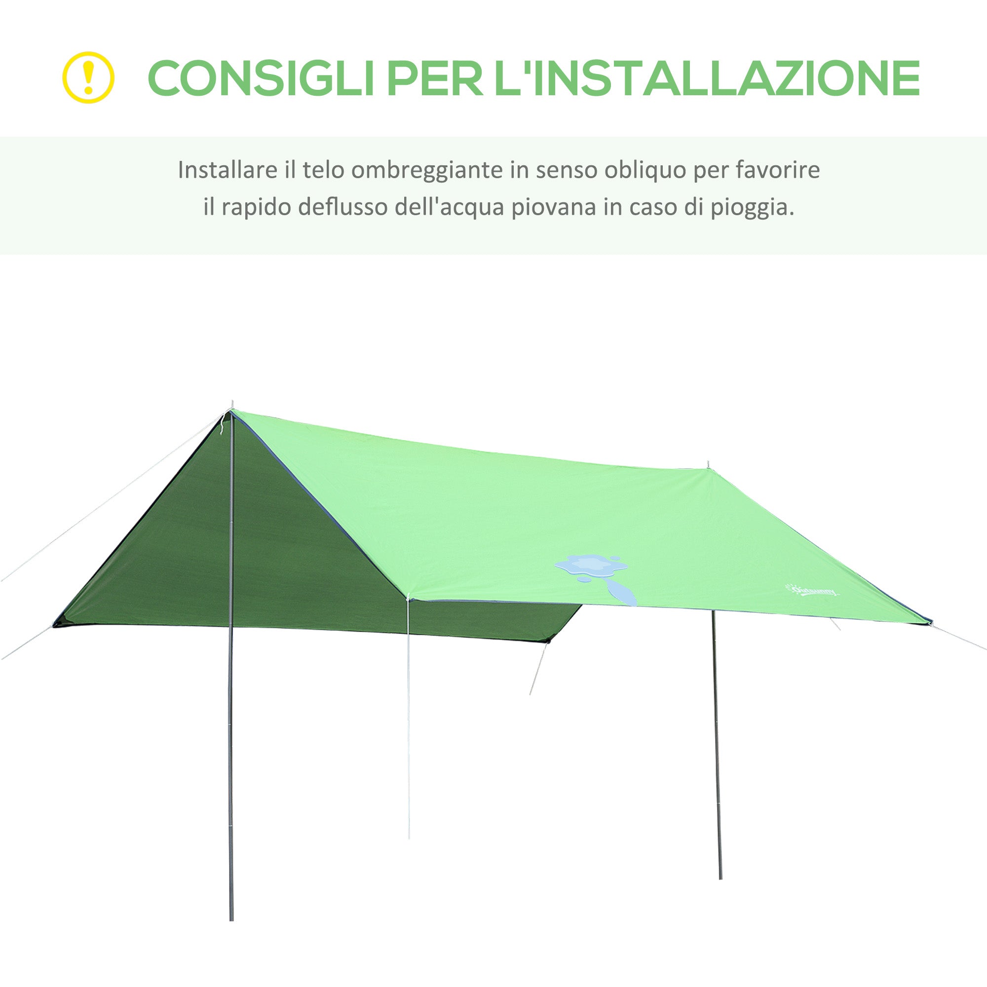 Portable Green 3x3m Double Beach Tent, UV Protection, Parasol Awning for Camping, Picnic, Waterproof Shade Tarp with Carrying Bag