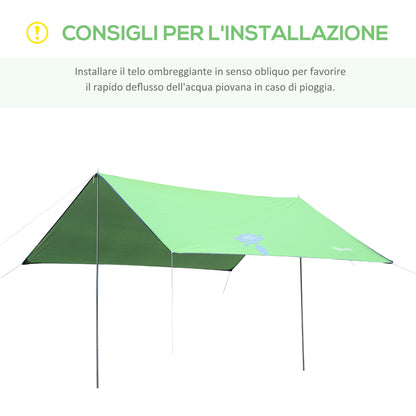 Portable Green 3x3m Double Beach Tent, UV Protection, Parasol Awning for Camping, Picnic, Waterproof Shade Tarp with Carrying Bag