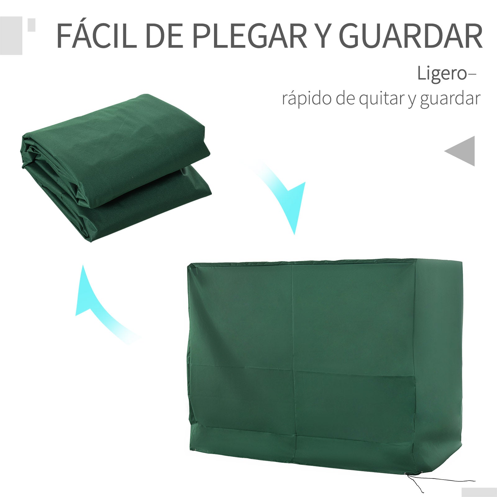 Garden Swing Cover Outdoor Garden Swing Cover with Adjustable Cords Waterproof Anti-UV 240x133x185 cm Green