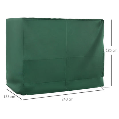 Garden Swing Cover Outdoor Garden Swing Cover with Adjustable Cords Waterproof Anti-UV 240x133x185 cm Green