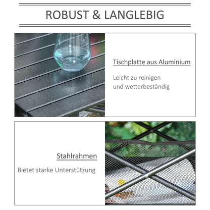 Folding Aluminum Camping Table Folding Table with Mesh Bag Portable Picnic Table for Camping Garden Party Picnic Balcony Black 70 x 70 x 69 cm