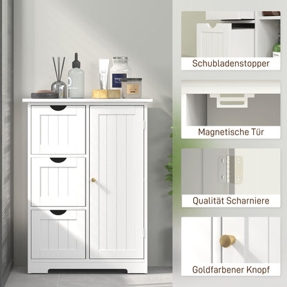 Bathroom Cabinet Narrow Bathroom Cabinet with Drawer, Adjustable Shelves, and Cabinet, Toilet Cabinet Side Cabinet Niche Cabinet for Bathroom, Small Spaces, 60 x 30 x 80 cm White
