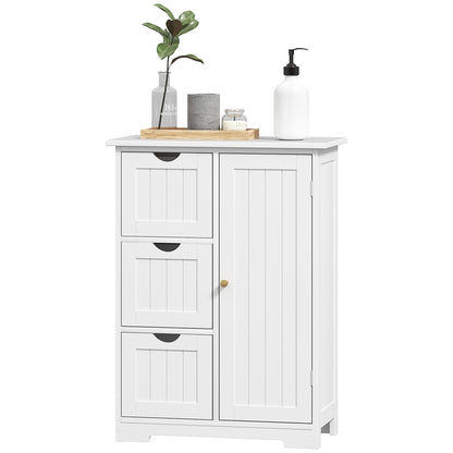 Bathroom Cabinet Narrow Bathroom Cabinet with Drawer, Adjustable Shelves, and Cabinet, Toilet Cabinet Side Cabinet Niche Cabinet for Bathroom, Small Spaces, 60 x 30 x 80 cm White
