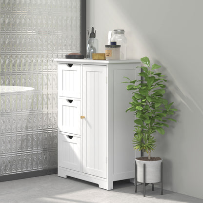 Bathroom Cabinet Narrow Bathroom Cabinet with Drawer, Adjustable Shelves, and Cabinet, Toilet Cabinet Side Cabinet Niche Cabinet for Bathroom, Small Spaces, 60 x 30 x 80 cm White