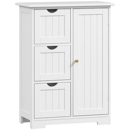 Bathroom Cabinet Narrow Bathroom Cabinet with Drawer, Adjustable Shelves, and Cabinet, Toilet Cabinet Side Cabinet Niche Cabinet for Bathroom, Small Spaces, 60 x 30 x 80 cm White