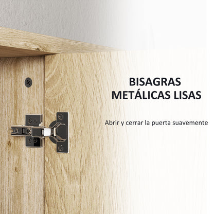 Bathroom Cabinet with Mirror Wall-Mounted Bathroom Mirror Cabinet with Shelves Modern Style 60x20x60 cm Natural Wood