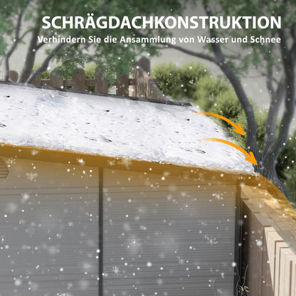 Plastic Shed 3.24m³ 190x191x215cm Tool Shed with Pent Roof, Lockable Door, Weatherproof Garden House, Outdoor Storage Cabinet for Backyard, Exterior, Light Grey