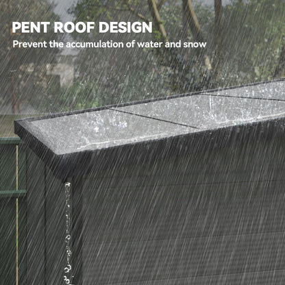 Plastic Shed 3.24m³ 190x191x215cm Tool Shed with Pent Roof, Lockable Door, Weatherproof Garden House, Outdoor Storage Cabinet for Backyard, Exterior, Light Grey