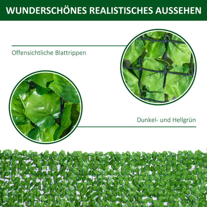 Artificial Hedge Privacy Screen, UV Protected Privacy Screen, Green Balcony Privacy Screen, Fence Privacy Screen with Leaves, Hedge Fence, Wall Artificial 300 x 100 cm for Garden Wedding